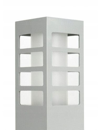 RADO III 2 AL - Srebrna lampa stojąca IP54 do ogrodu, tarasu i patio, nowoczesny design, E27, 18W