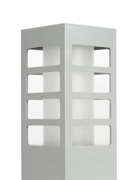 RADO III 2 AL - Srebrna lampa stojąca IP54 do ogrodu, tarasu i patio, nowoczesny design, E27, 18W