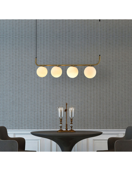 Lampa wisząca ALISA z kulistymi kloszami w złotym stelażu – nowoczesne oświetlenie do domu i biura