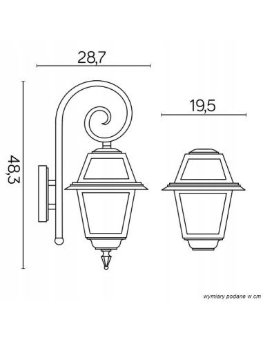 Lampa Ogrodowa Witrażowa SU-MA K 3012/1/N z Aluminium i Szkłem - Elegancki Kinkiet do Balkonu i Tarasu