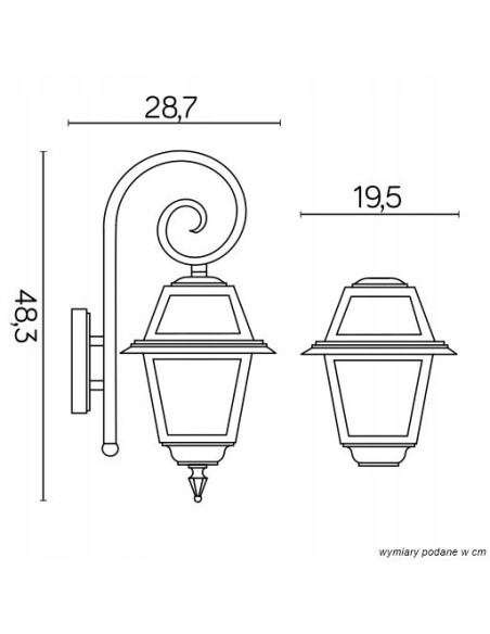 Lampa Ogrodowa Witrażowa SU-MA K 3012/1/N z Aluminium i Szkłem - Elegancki Kinkiet do Balkonu i Tarasu
