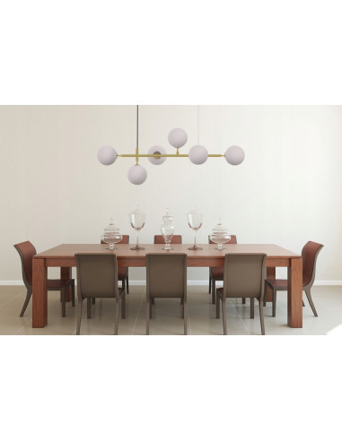 Lampa wisząca ALISA w stylu industrialnym z asymetrycznymi kulami, elegancka biała dekoracja do salonu i jadalni