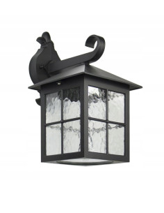 Kinkiet Zewnętrzny WENECJA E27 z Lodowym Szkłem - Eleganckie Oświetlenie do Ogrodu i Tarasu, Czarny Aluminium 2