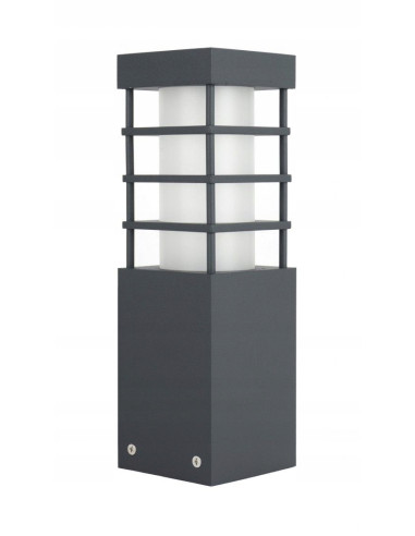 Elegancki słupek ogrodowy Su-ma RADO II 25 cm, szary, nowoczesny design do oświetlenia przestrzeni zewnętrznych