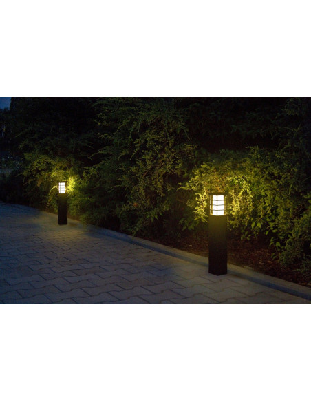 Nowoczesna lampa stojąca RADO II 18W, czarna, IP54, idealna do ogrodu, regulowane źródło światła E27