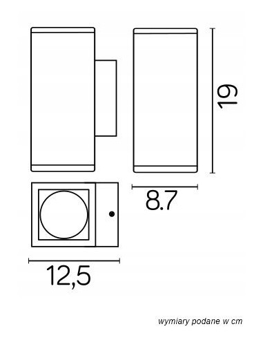 Elegancka lampa ścienna LED Adela 19 cm, ciemnoszara, do ogrodu i elewacji, IP54, dwustronne oświetlenie, GU10