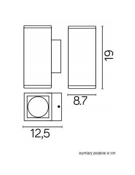 Elegancka lampa ścienna LED Adela 19 cm, ciemnoszara, do ogrodu i elewacji, IP54, dwustronne oświetlenie, GU10
