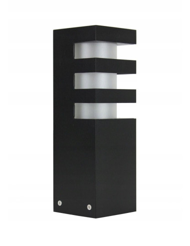 Elegancki czarny mini słupek oświetleniowy RADO z aluminium - idealny do nowoczesnych ogrodów i przestrzeni zewnętrznych