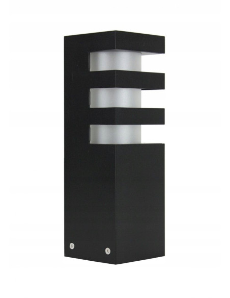 Elegancki czarny mini słupek oświetleniowy RADO z aluminium - idealny do nowoczesnych ogrodów i przestrzeni zewnętrznych