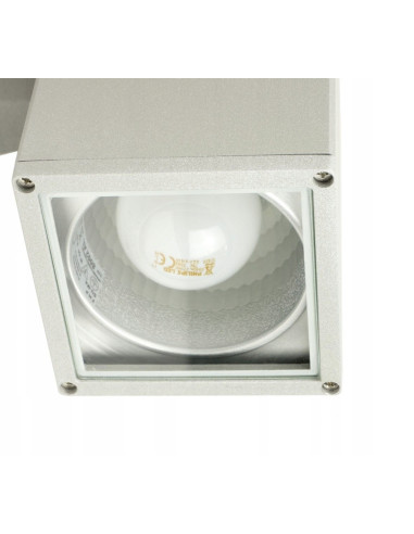 Nowoczesna lampa ogrodowa Adela 8002 AL, srebrna, 60W, minimalistyczny design, idealna do tarasu i elewacji