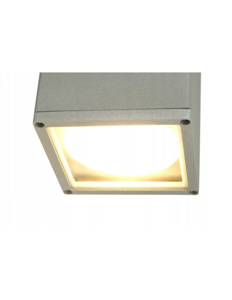 Nowoczesna lampa ogrodowa Adela 8002 AL, srebrna, 60W, minimalistyczny design, idealna do tarasu i elewacji