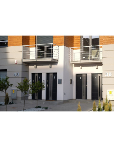 Nowoczesna lampa ogrodowa Adela 8002 AL, srebrna, 60W, minimalistyczny design, idealna do tarasu i elewacji