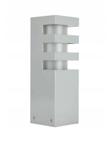 Lampa ogrodowa stojąca RADO, 25 cm, aluminiowa, srebrna, IP54, E27, 18W - stylowe oświetlenie do ogrodu i restauracji