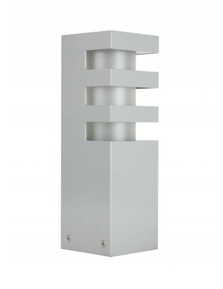 Lampa ogrodowa stojąca RADO, 25 cm, aluminiowa, srebrna, IP54, E27, 18W - stylowe oświetlenie do ogrodu i restauracji