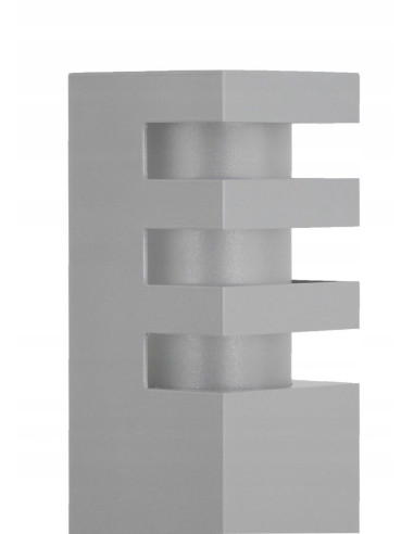 Lampa ogrodowa stojąca RADO, 25 cm, aluminiowa, srebrna, IP54, E27, 18W - stylowe oświetlenie do ogrodu i restauracji