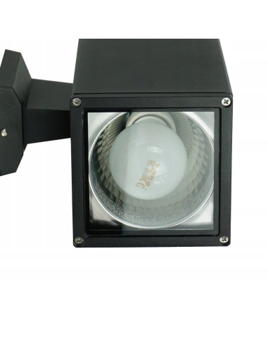 Lampa ścienna ADELA IP54 czarna z podwójnym oświetleniem, nowoczesny design do przestrzeni zewnętrznych