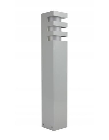 Lampa stojąca RADO 50 cm, aluminiowa, IP54 - minimalistyczne oświetlenie ogrodowe E27 w kolorze srebrnym