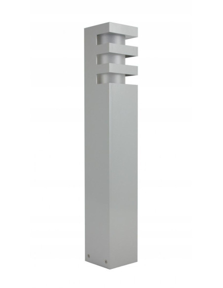 Lampa stojąca RADO 50 cm, aluminiowa, IP54 - minimalistyczne oświetlenie ogrodowe E27 w kolorze srebrnym