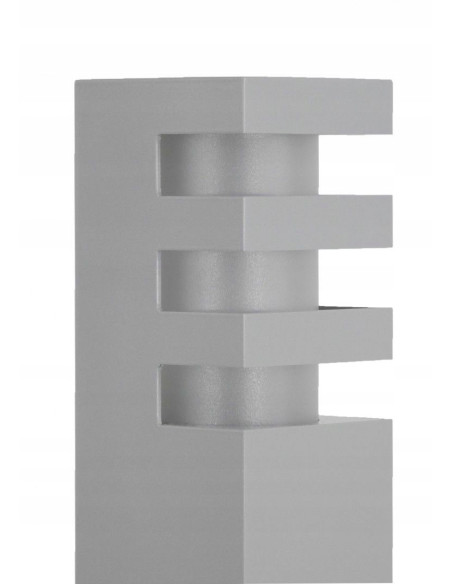 Lampa stojąca RADO 50 cm, aluminiowa, IP54 - minimalistyczne oświetlenie ogrodowe E27 w kolorze srebrnym