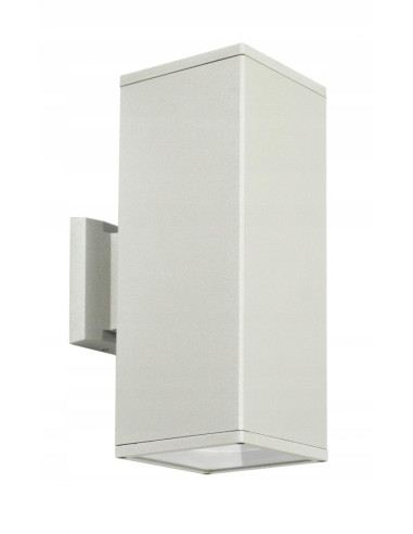 Nowoczesny kinkiet zewnętrzny ADELA E27 - szary, dwustronne światło, IP54, trwałe aluminium, elegancka oprawa.