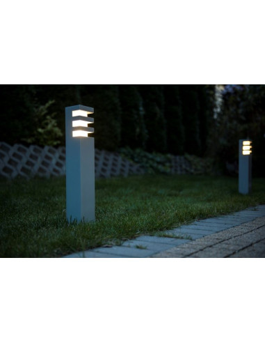 Elegancka lampa ogrodowa RADO, 75 cm, IP54, E27, ciemnoszara, nowoczesny design do oświetlenia ścieżek.