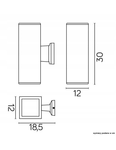 Nowoczesny kinkiet zewnętrzny ADELA E27 - szary, dwustronne światło, IP54, trwałe aluminium, elegancka oprawa.
