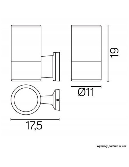 Nowoczesny kinkiet zewnętrzny ADELA E27 - elegancka oprawa z aluminiowym wykończeniem w kolorze czarnym, IP54.