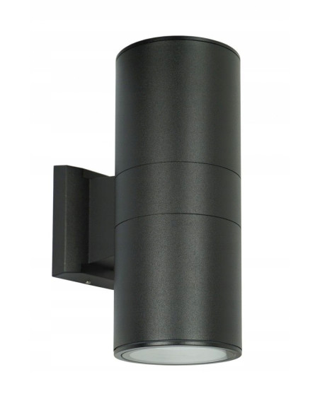 Nowoczesna lampa ścienna ADELA do użytku zewnętrznego, czarna tuba z aluminium i szkła, E27, efektywne oświetlenie tarasu