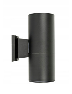 Nowoczesna lampa ścienna ADELA do użytku zewnętrznego, czarna tuba z aluminium i szkła, E27, efektywne oświetlenie tarasu 2