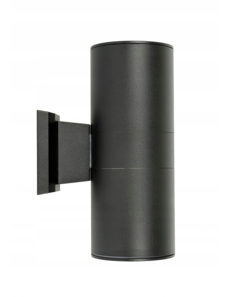 Nowoczesna lampa ścienna ADELA do użytku zewnętrznego, czarna tuba z aluminium i szkła, E27, efektywne oświetlenie tarasu