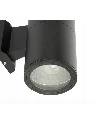 Nowoczesna lampa ścienna ADELA do użytku zewnętrznego, czarna tuba z aluminium i szkła, E27, efektywne oświetlenie tarasu