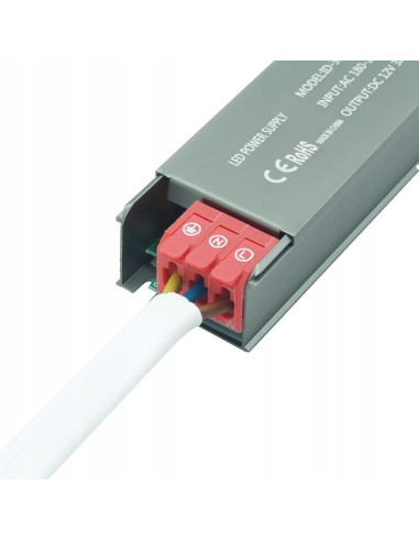 Zasilacz LED PRO ULTRA SLIM 12V 3A 36W - Kompaktowy, Energooszczędny, Modułowy, IP20, Szary, Idealny do Oświetlenia