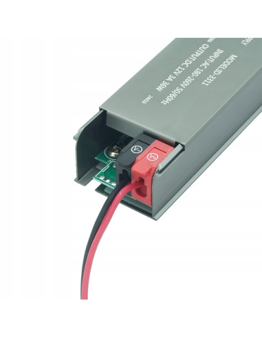 Zasilacz LED PRO ULTRA SLIM 12V 3A 36W - Kompaktowy, Energooszczędny, Modułowy, IP20, Szary, Idealny do Oświetlenia