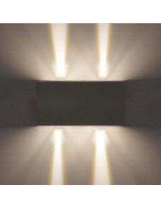 Nowoczesna lampa ogrodowa LED LEO II, regulowany kinkiet IP54, biały aluminium, 4x3W, idealna do wnętrz i ogrodu