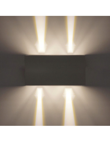 Nowoczesna lampa ogrodowa LED LEO II, regulowany kinkiet IP54, biały aluminium, 4x3W, idealna do wnętrz i ogrodu