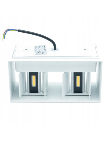 Nowoczesna lampa ogrodowa LED LEO II, regulowany kinkiet IP54, biały aluminium, 4x3W, idealna do wnętrz i ogrodu