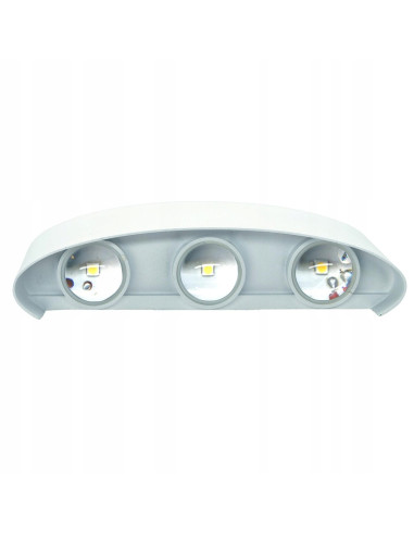 Nowoczesny kinkiet LED z efektem góra-dół, biały, IP54 - idealny do balkonów i przestrzeni zewnętrznych