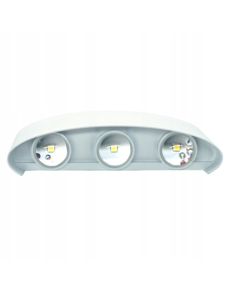 Nowoczesny kinkiet LED z efektem góra-dół, biały, IP54 - idealny do balkonów i przestrzeni zewnętrznych