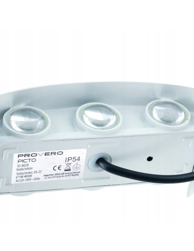 Nowoczesny kinkiet LED z efektem góra-dół, biały, IP54 - idealny do balkonów i przestrzeni zewnętrznych