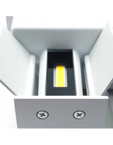 Nowoczesna lampa ogrodowa LED LEO II, regulowany kinkiet IP54, biały aluminium, 4x3W, idealna do wnętrz i ogrodu