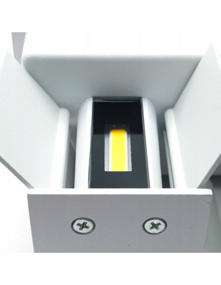 Nowoczesna lampa ogrodowa LED LEO II, regulowany kinkiet IP54, biały aluminium, 4x3W, idealna do wnętrz i ogrodu