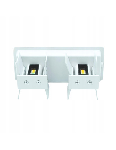 Nowoczesna lampa ogrodowa LED LEO II, regulowany kinkiet IP54, biały aluminium, 4x3W, idealna do wnętrz i ogrodu