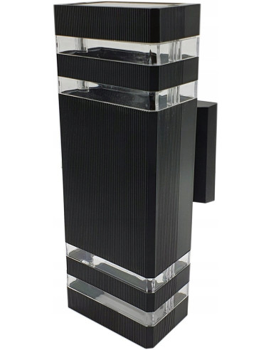 Lampa ogrodowa VELA II GU10 czarna z przezroczystymi akcentami – eleganckie oświetlenie zewnętrzne do Twojego domu