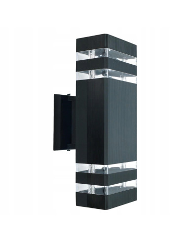 Lampa ogrodowa VELA II GU10 czarna z przezroczystymi akcentami – eleganckie oświetlenie zewnętrzne do Twojego domu