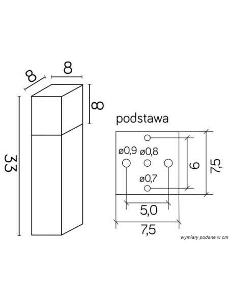 Elegancki słupek oświetleniowy CUBE 20W - czarna lampa z minimalistycznym designem do przestrzeni zewnętrznych