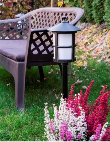 Elegancka lampa stojąca CORDOBA II – czarna, aluminiowa, idealna do ogrodu i na taras, wysokość 71 cm, IP23, E27