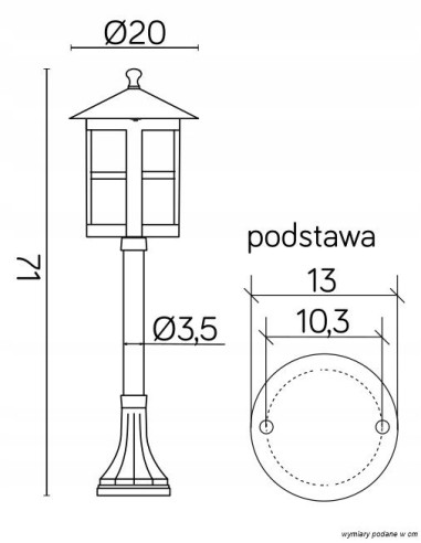 Elegancka lampa stojąca CORDOBA II – czarna, aluminiowa, idealna do ogrodu i na taras, wysokość 71 cm, IP23, E27