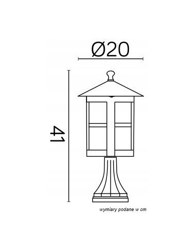 Lampa Stojąca Cordoba Su-ma - Czarna, Aluminiowa, 41 cm, IP23, E27 do Oświetlenia Tarasu i Ogrodu
