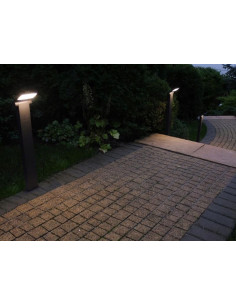 Słup ogrodowy NEO 60 cm z regulowanym LED, szary - nowoczesne oświetlenie do ogrodu i przy garażu, IP54.