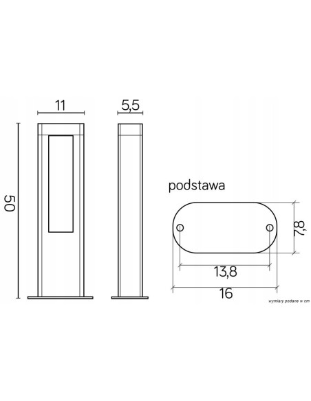Nowoczesna lampa ogrodowa LED EVO 50 cm, szara - eleganckie oświetlenie do podjazdu i ogrodu